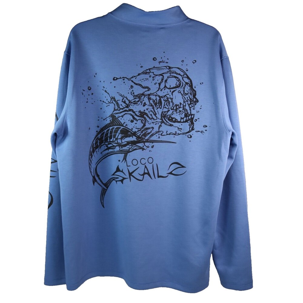 Loco Skailz Performance Fishing 1/4 Zip Pullover Men's Large Sailfish Graphics